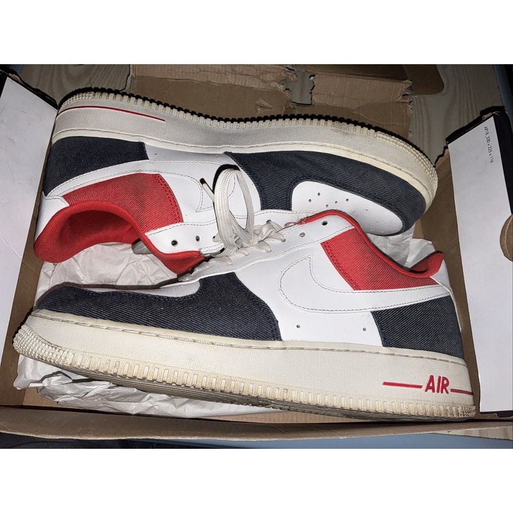 Nike Air Force 1 '07 LX 'USA Denim' Red White Blue USA DJ5174-100‎ Men Size 11